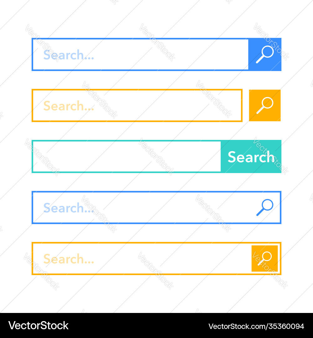 Search bar element design set Search bar element design set vector image