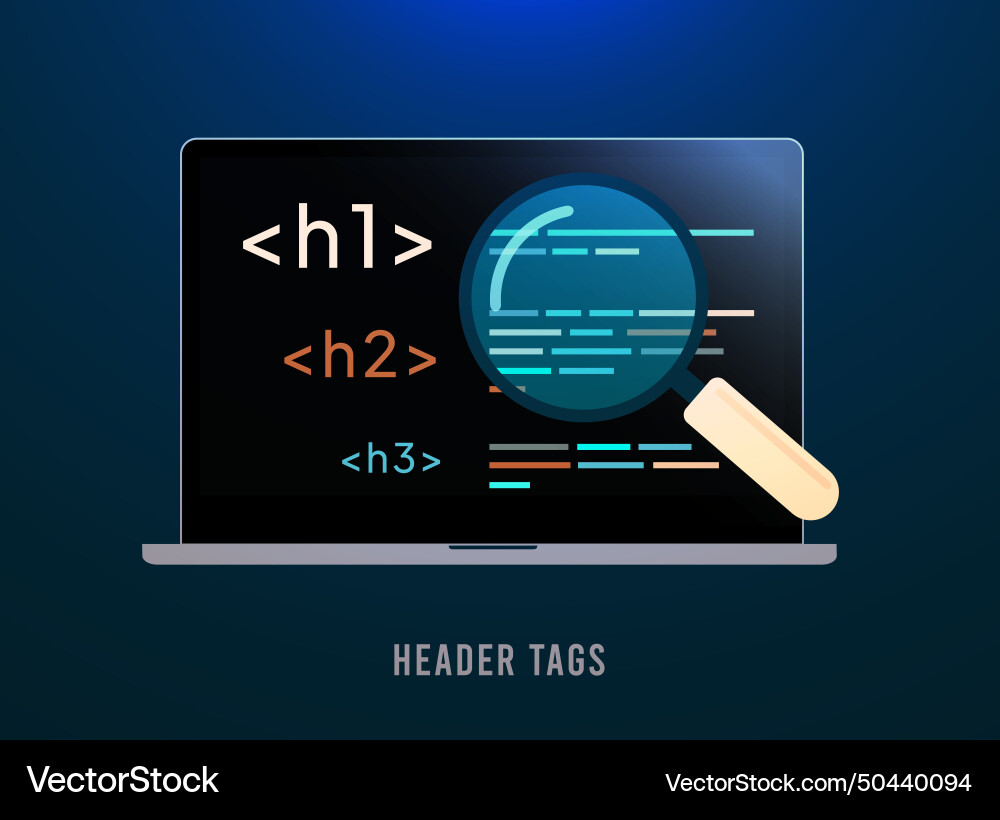 Seo header tags concept website structure Seo header tags concept website structure vector image