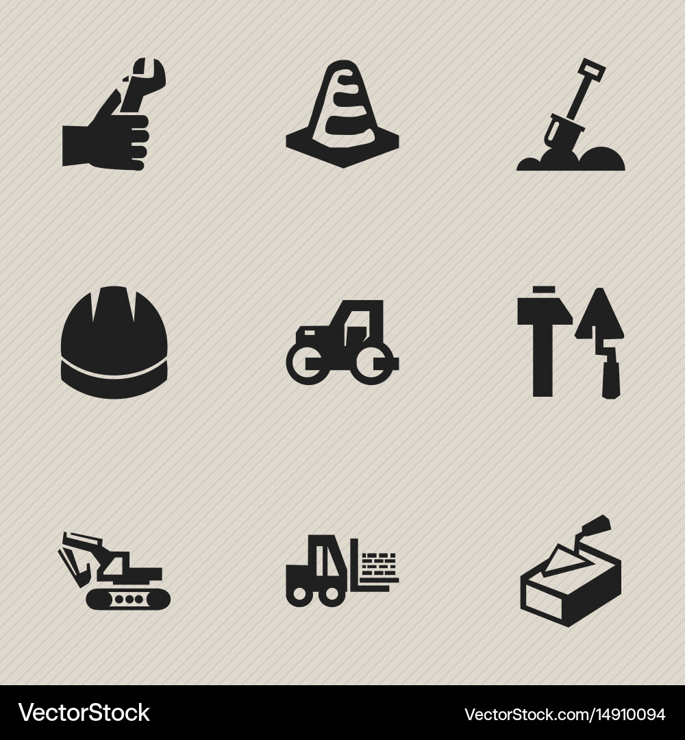 Set of 9 editable structure icons includes vector image