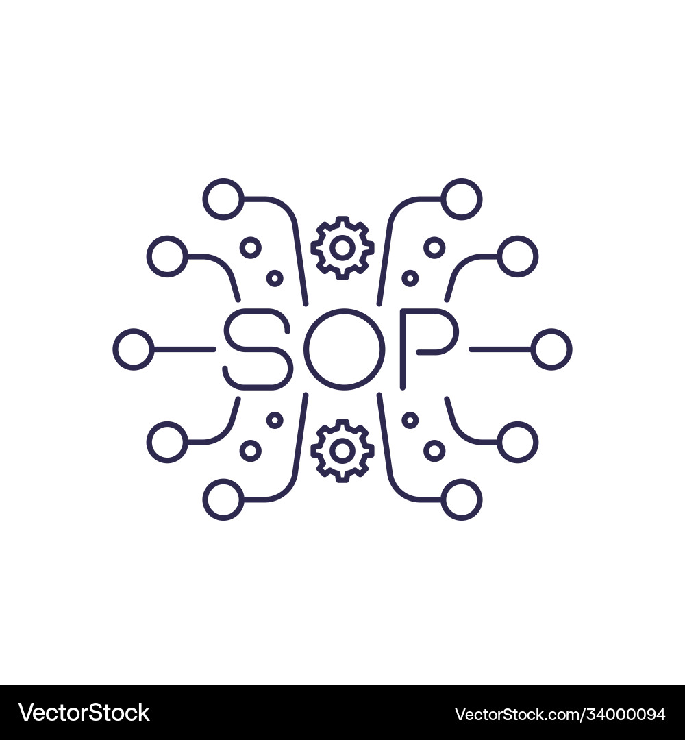 Sop icon standard operating procedure Vector Image