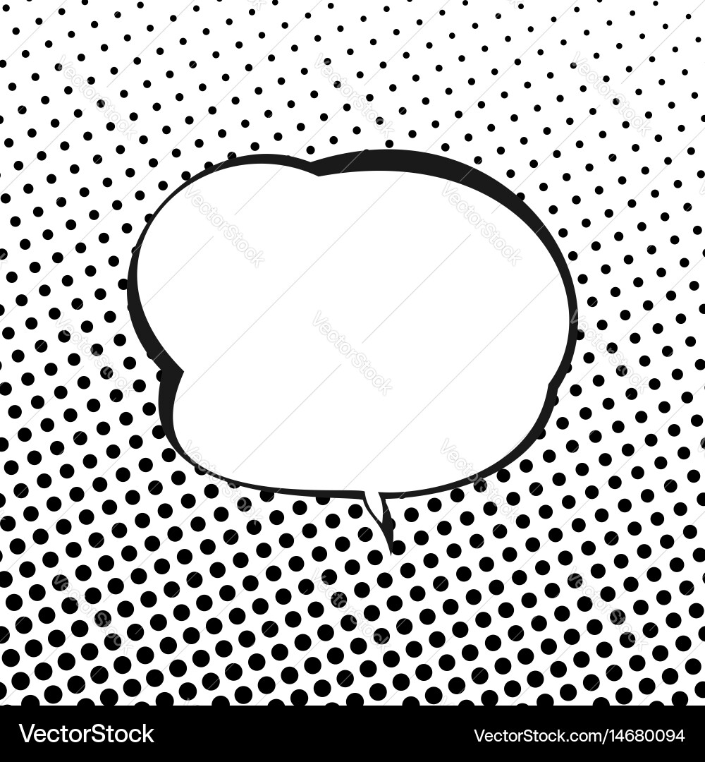Speech bubble on background with black dots vector image