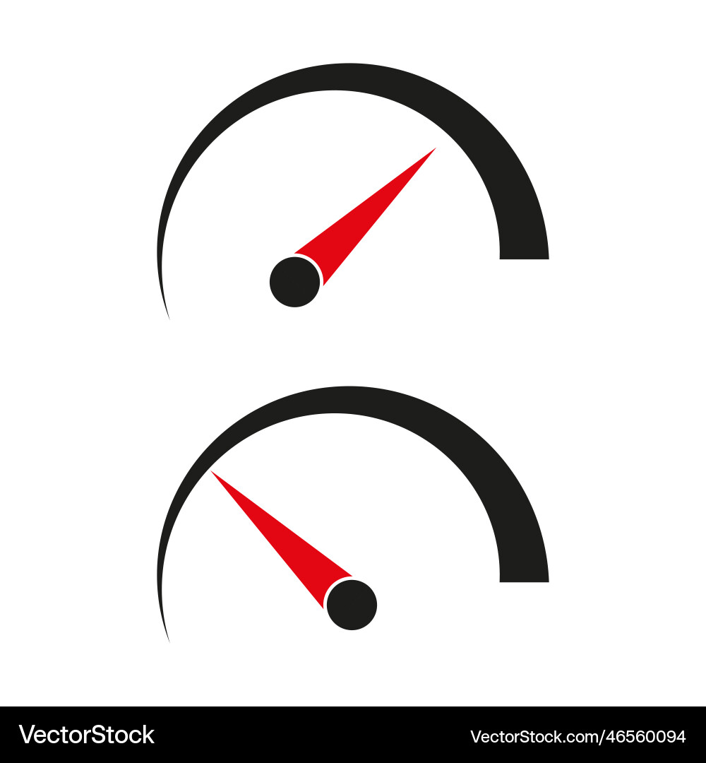 Speedometers red arrow speed dial indicator Vector Image