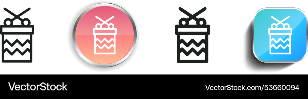 Trommel-Icon dünne lineare regelmäßige und Schaltfläche Stil Trommel-Icon dünne lineare regelmäßige und Schaltfläche Stil vektorbild