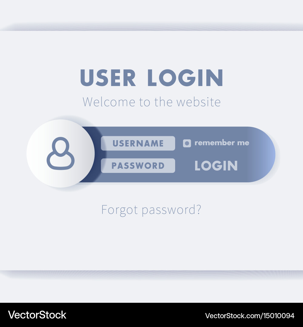 User login window concept web page template Vector Image