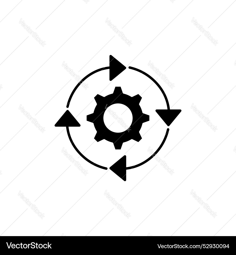 Workflow process icon set operations gear Workflow process icon set operations gear vector image