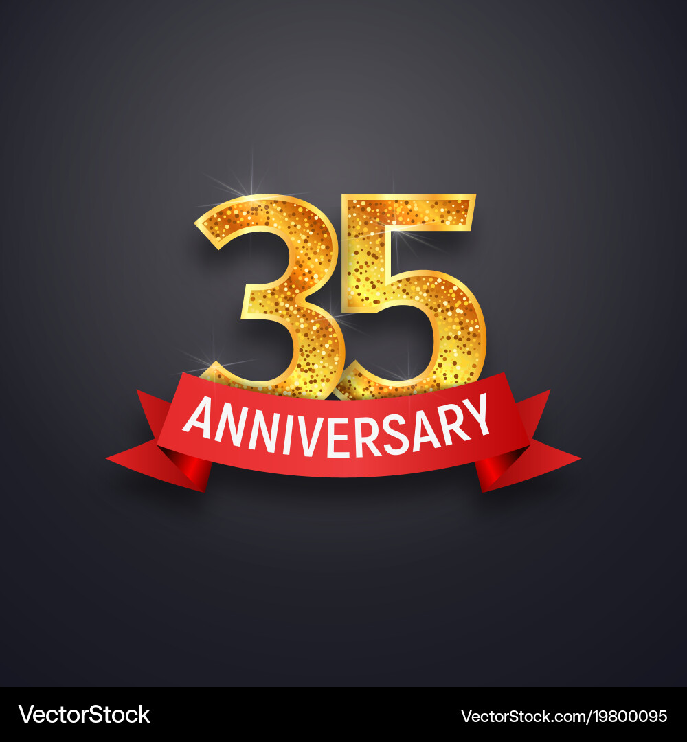 35th anniversary logo template thirty-five years Vector Image