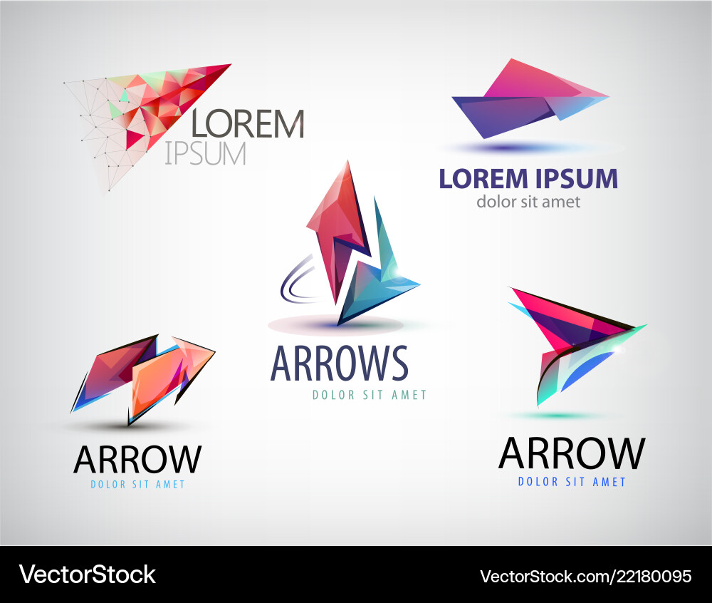 Abstract Arrows & Pointers Logo Set vector image