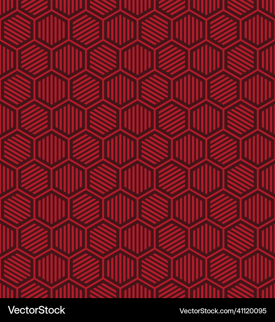 Abstract seamless background with red hexagons Vector Image