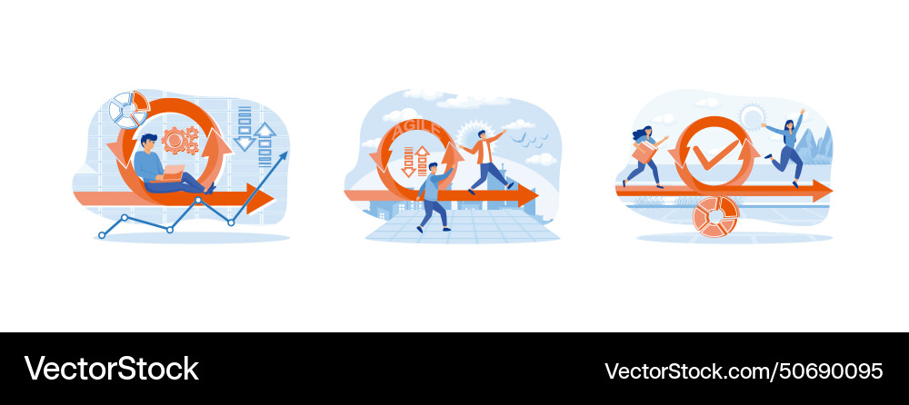 Agile Entwicklungagile Entwicklung Methodik Agile Entwicklungagile Entwicklung Methodik vektorbild