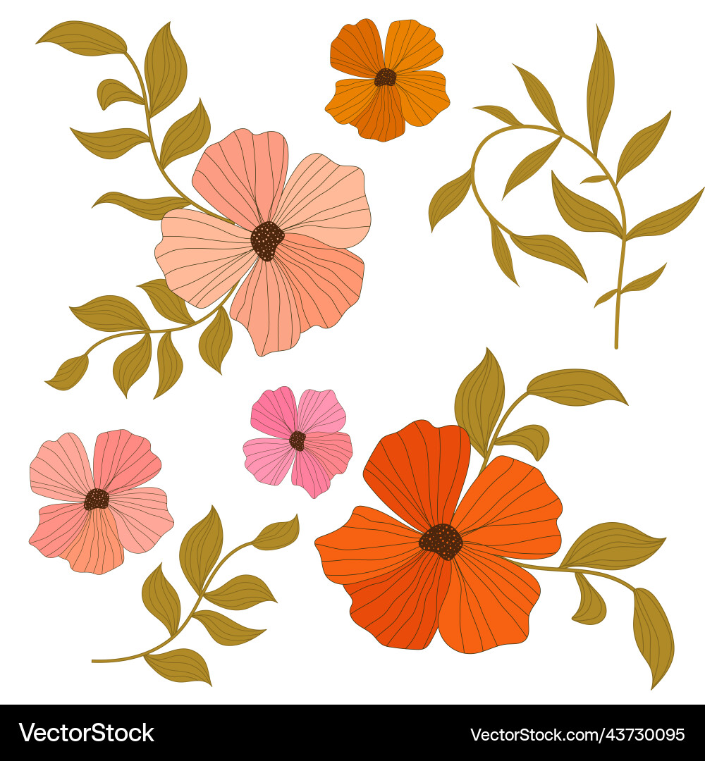 Beautiful floral seamless pattern with pink Vector Image