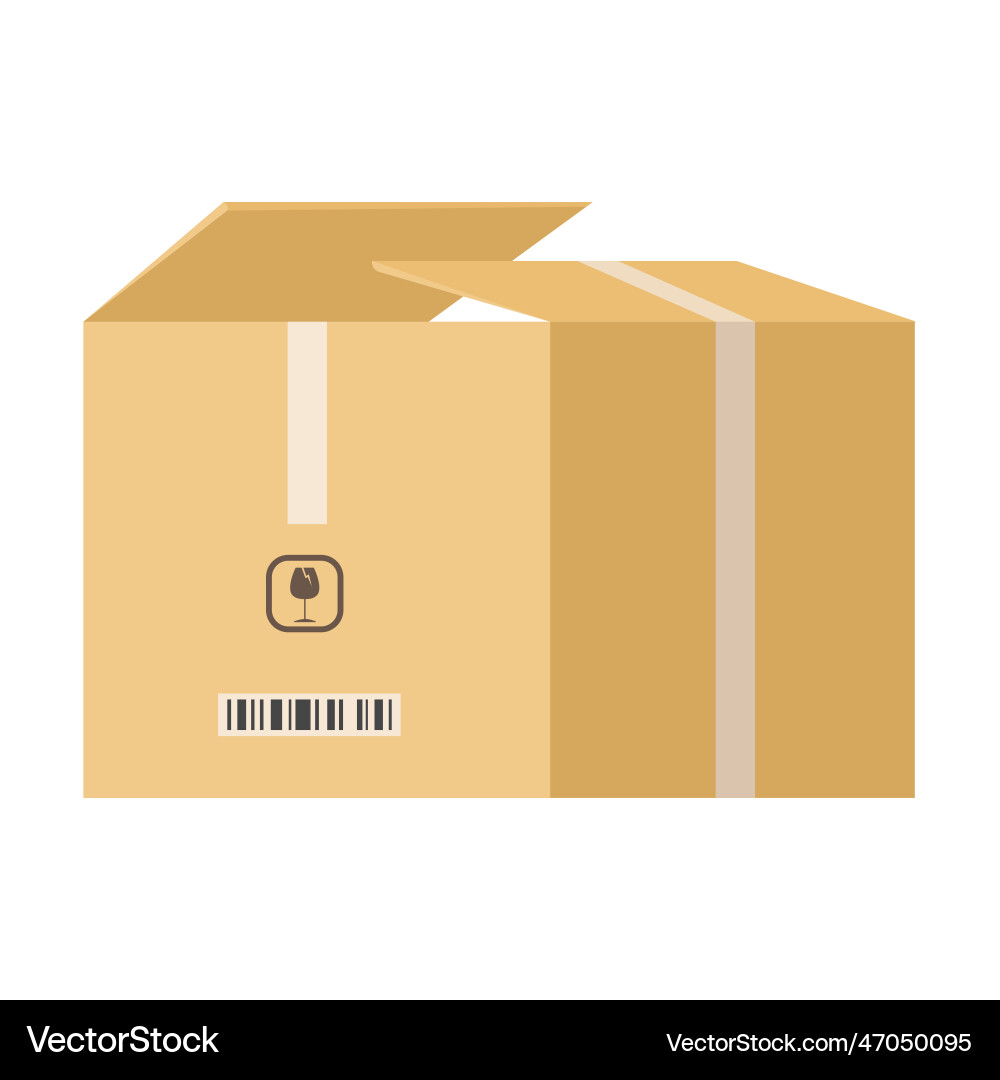 Cardboard box express delivery service objects Vector Image