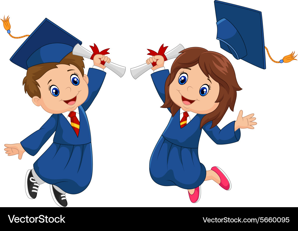 Cartoon Graduation Party Royalty Free Vector Image