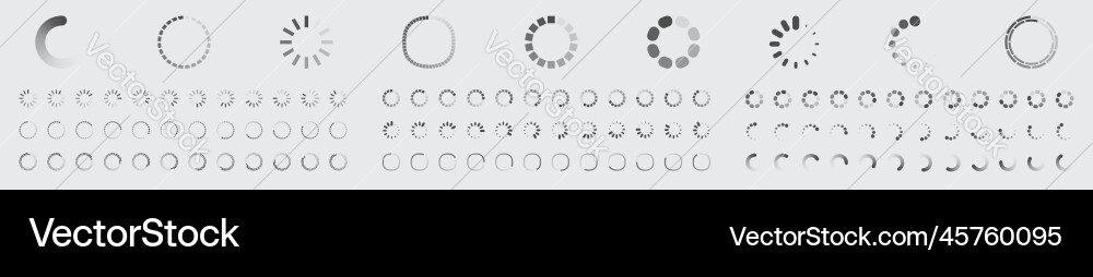 Circular loading buffering icons set Circular loading buffering icons set vector image