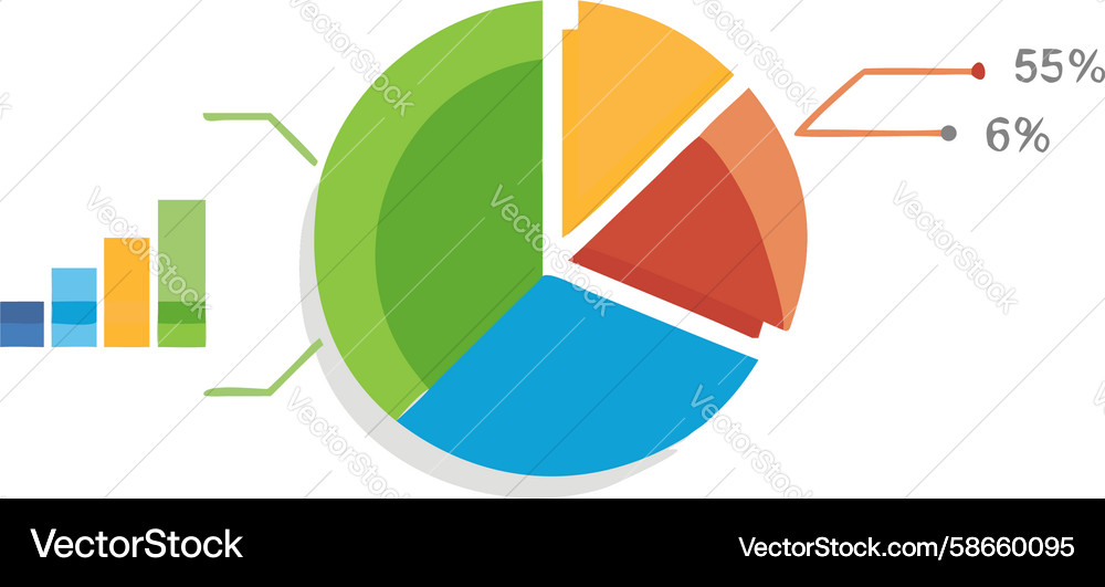 Data flow and comparison chart business analytics Vector Image