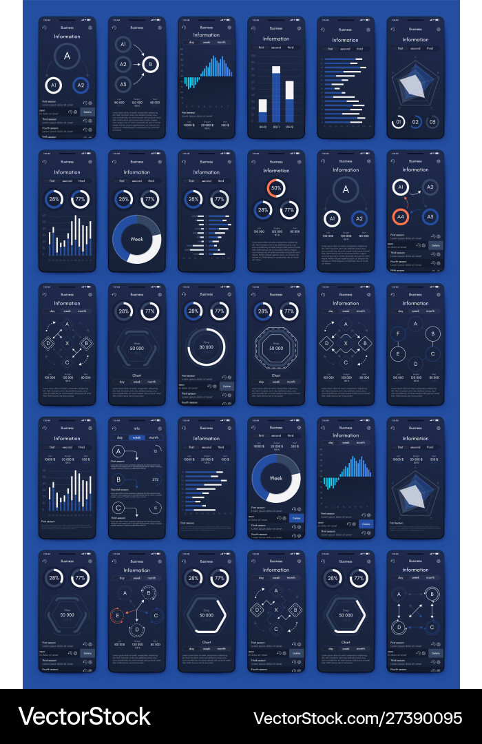 Different ui ux gui screens and flat web icons Different ui ux gui screens and flat web icons vector image