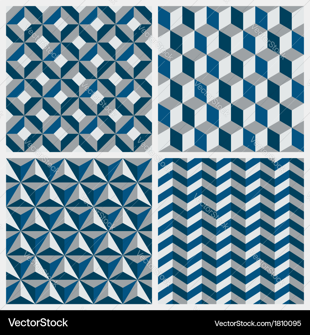 Geometric Pattern Set - Hexagonal & Triangular Vector Image