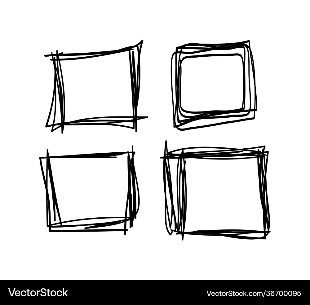 Hand drawn set objects for design use black Hand drawn set objects for design use black vector image