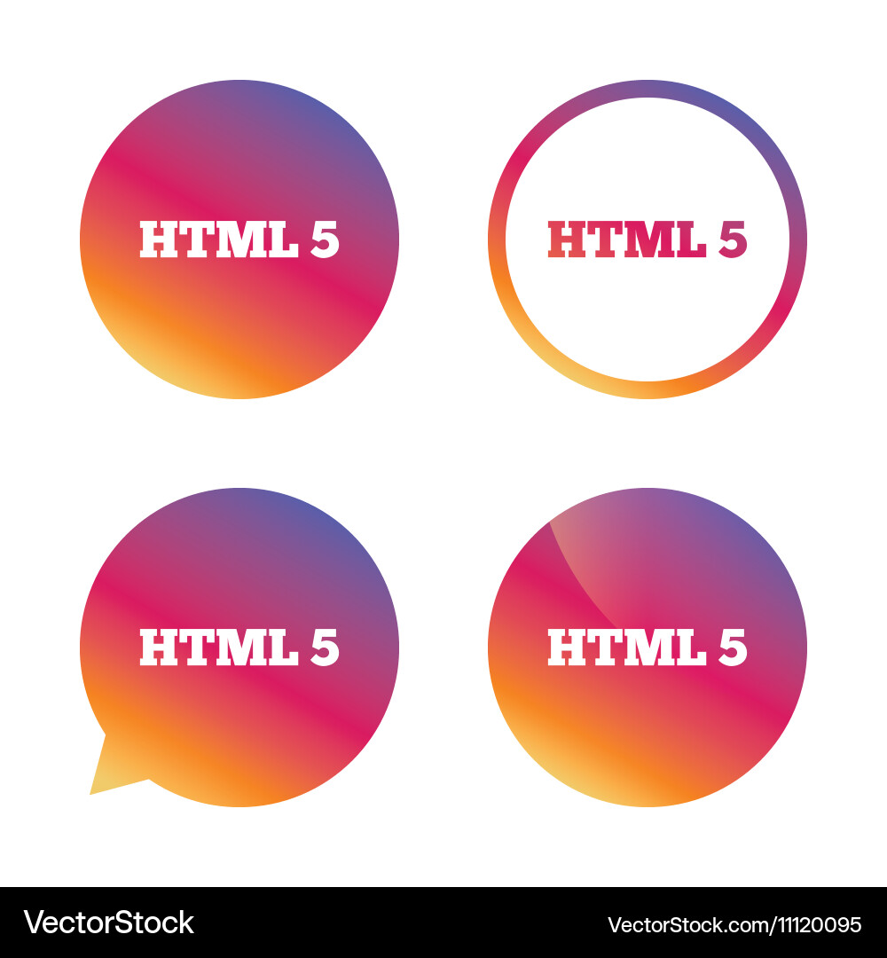 Html5 sign icon new markup language symbol vector image