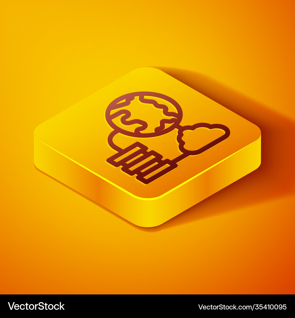 Isometric line network cloud connection icon Vector Image