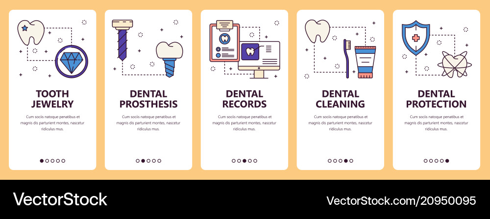 Line art web and mobile app template set vector image