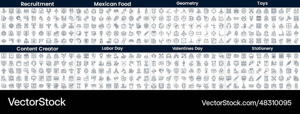 Linear style icons pack in this bundle include vector image