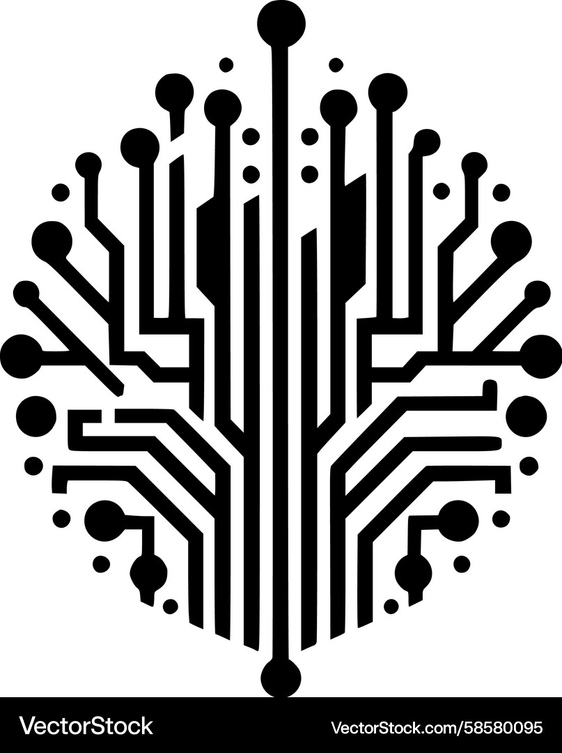 Neural Network Brain Icon Vector Image