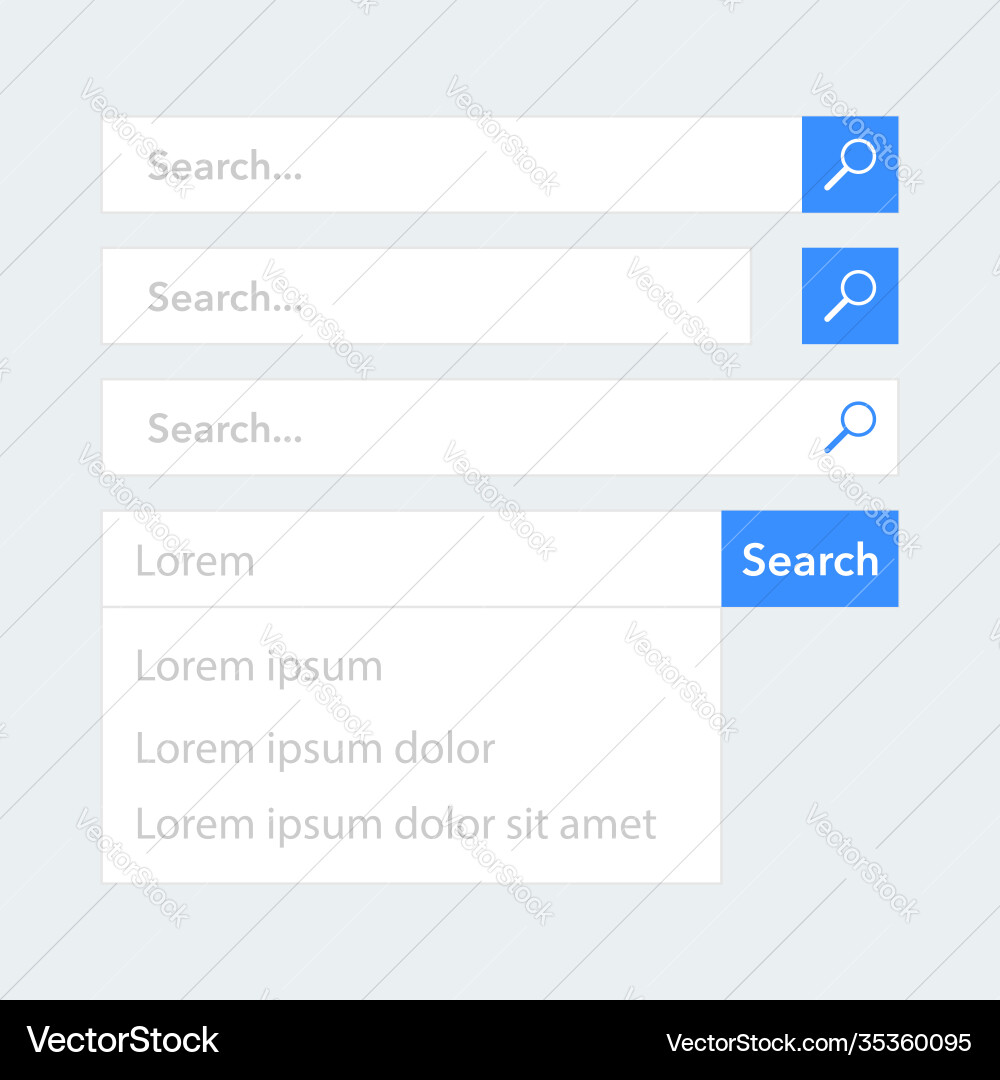 Search bar element design set Search bar element design set vector image