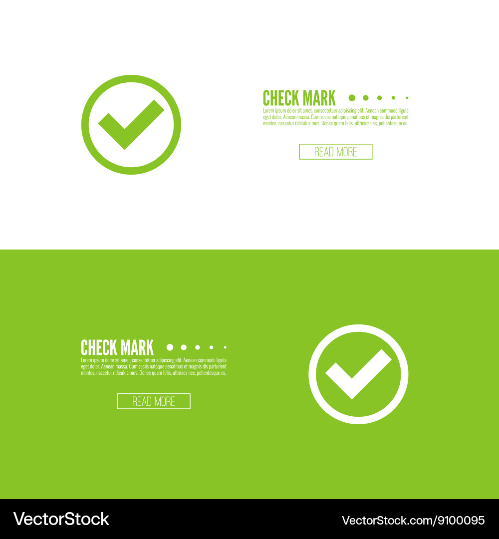 Set buttons with check marks Vector Image