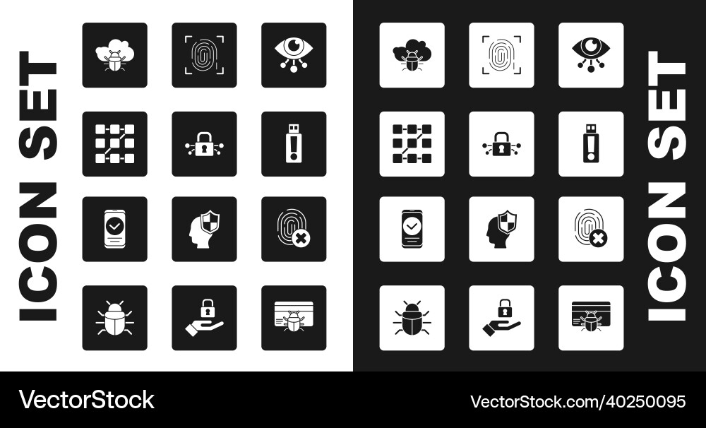 Set eye scan cyber security graphic password Set eye scan cyber security graphic password vector image