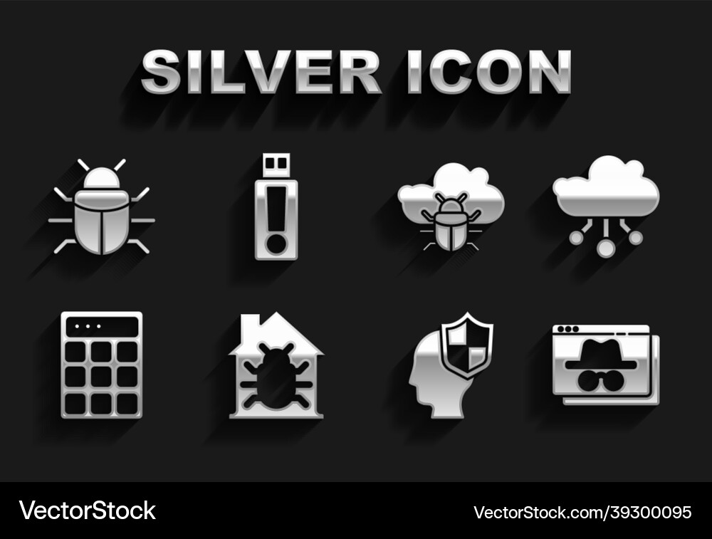 Set house system bug internet of things browser Set house system bug internet of things browser vector image