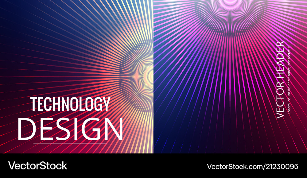 Set of abstract technology web banner Vector Image