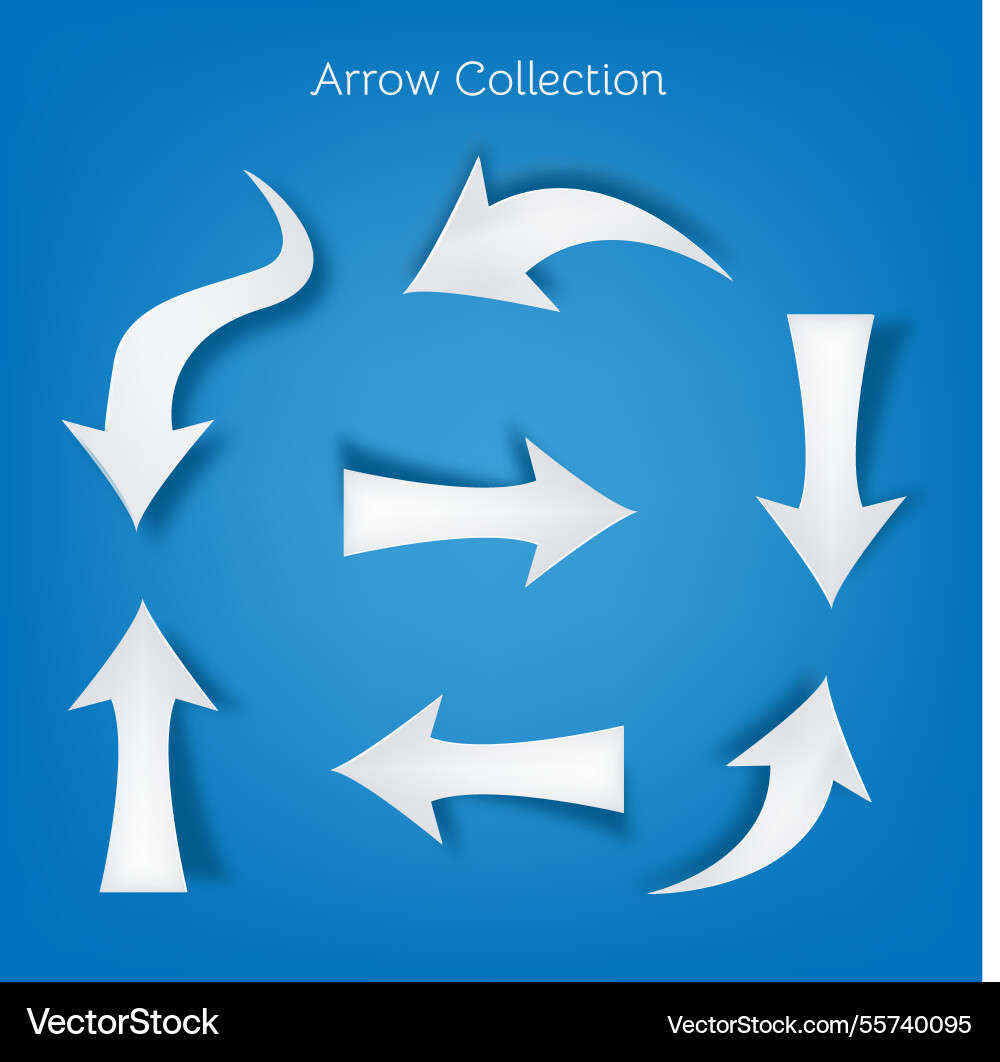 Set of arrows to mark in realistic style Vector Image