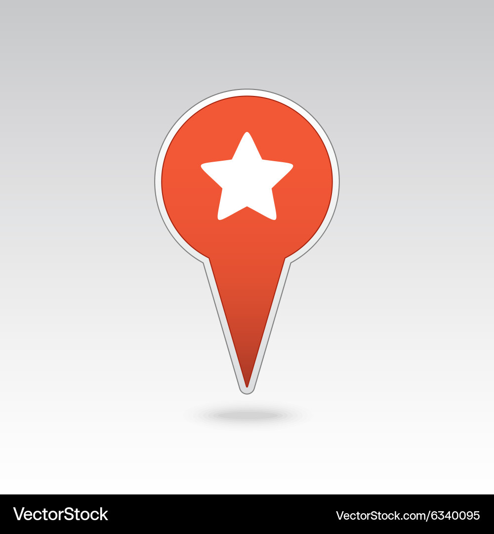 Star favorite pin map icon pointer markers Vector Image