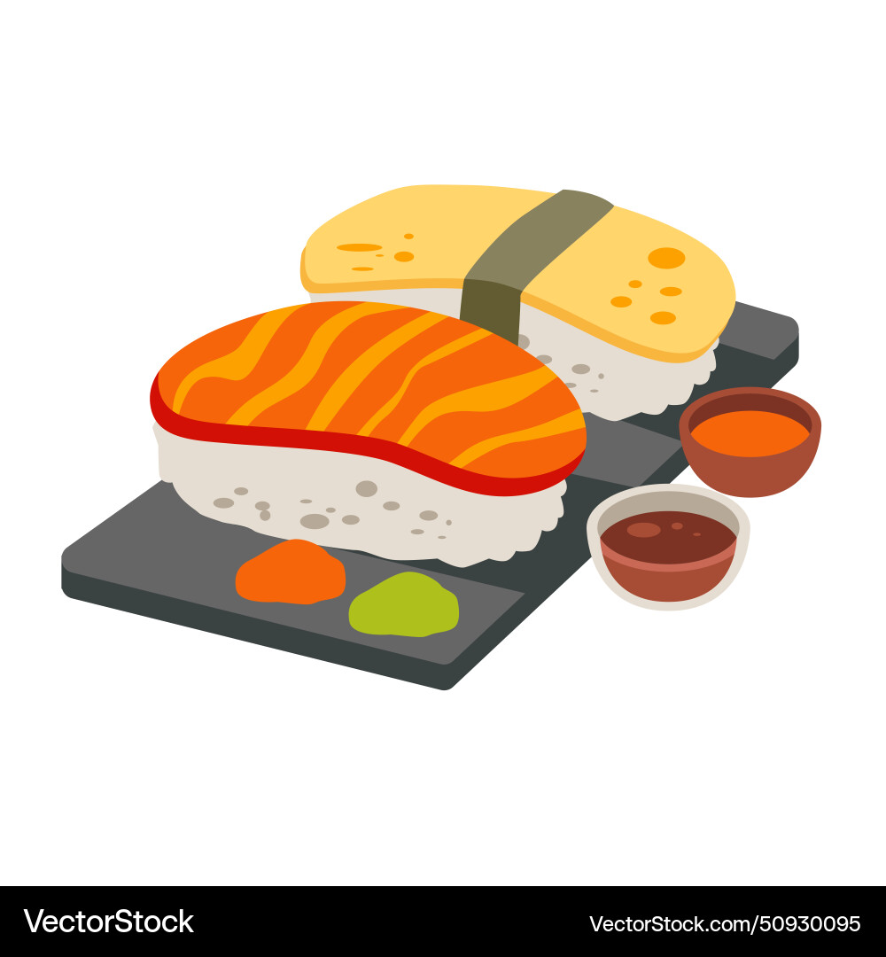 Sushi japanisch beliebtes Gericht Sushi japanisch beliebtes Gericht vektorbild