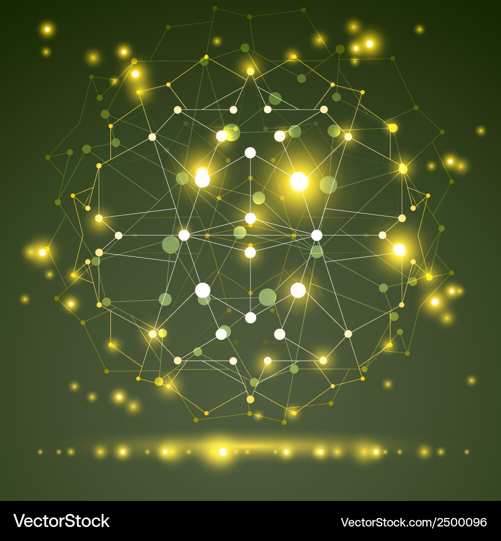 3d polygonal geometric mesh object abstract design vector image