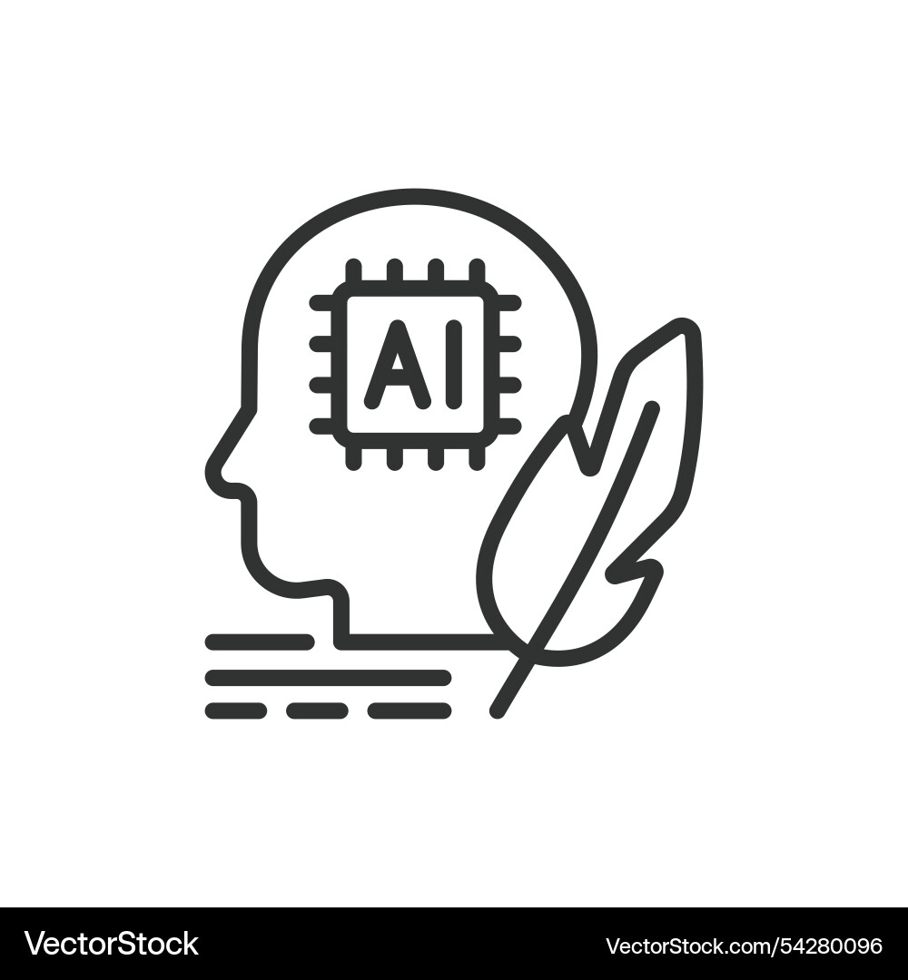 Ai writer texts icon in line design Ai writer texts icon in line design vector image