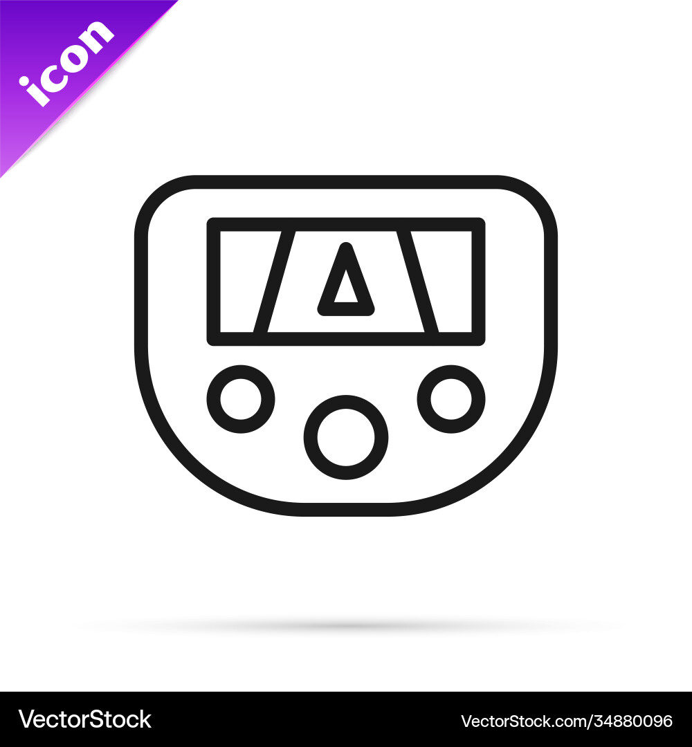 Black line gps device with map icon isolated Black line gps device with map icon isolated Vector Image
