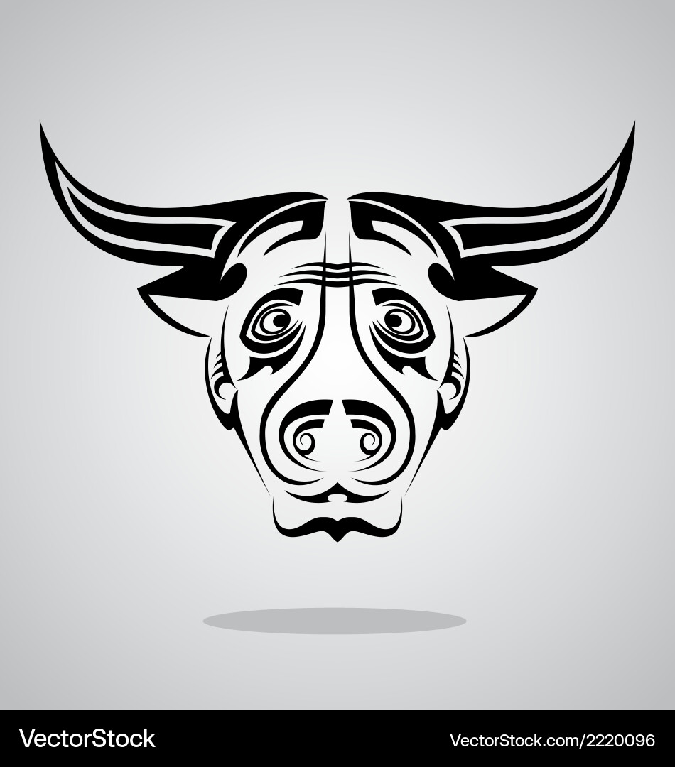 Buffalo head tribal Vector Image