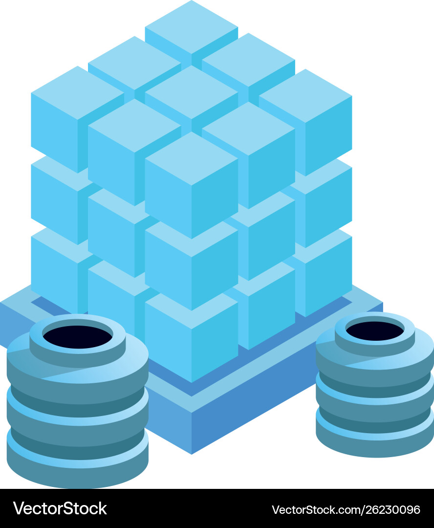 Computing service technology 3d symbol Computing service technology 3d symbol vector image