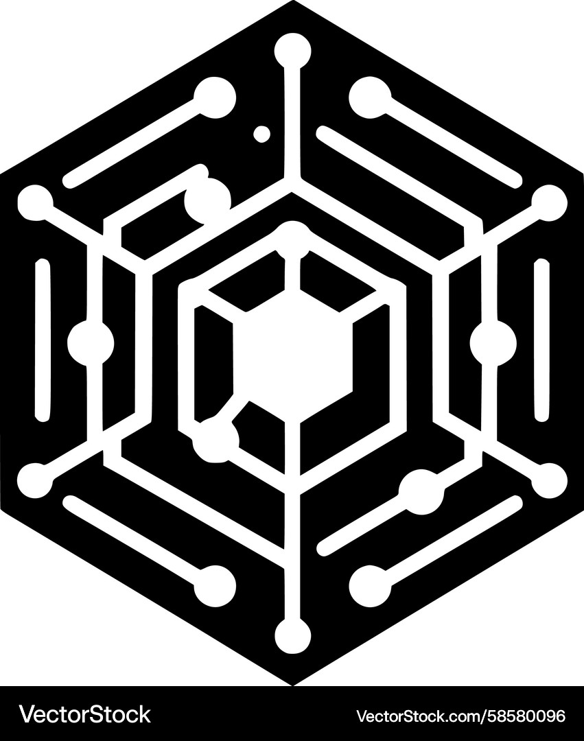 Connected Hexagonal Grid Vector Image