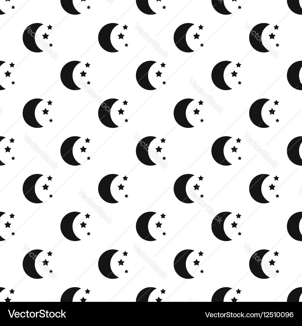 Crescent and star pattern simple style vector image