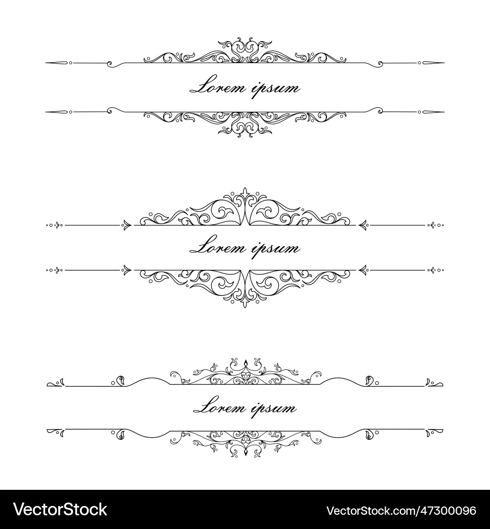 Divider frame design elements for latter text Vector Image
