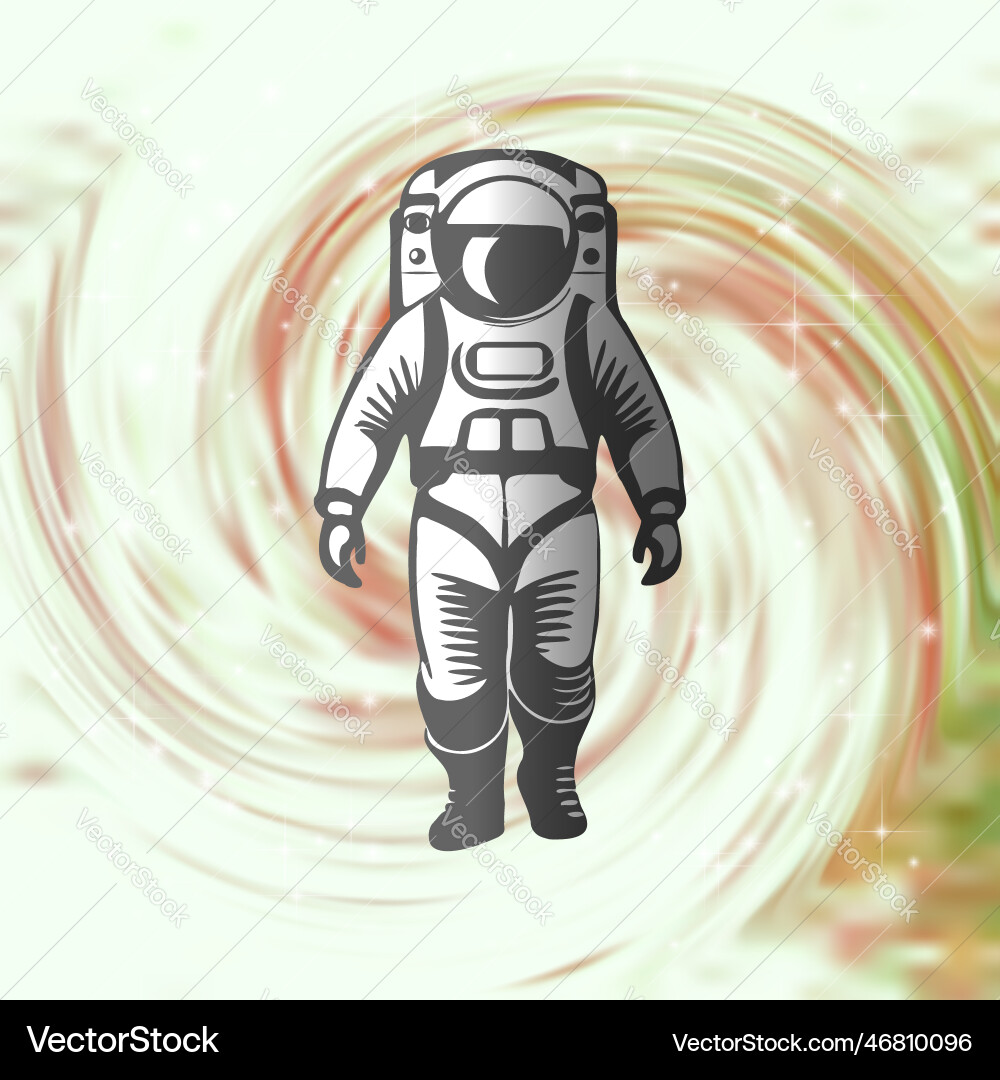 Graphic simple astronaut in a spacesuit Vector Image