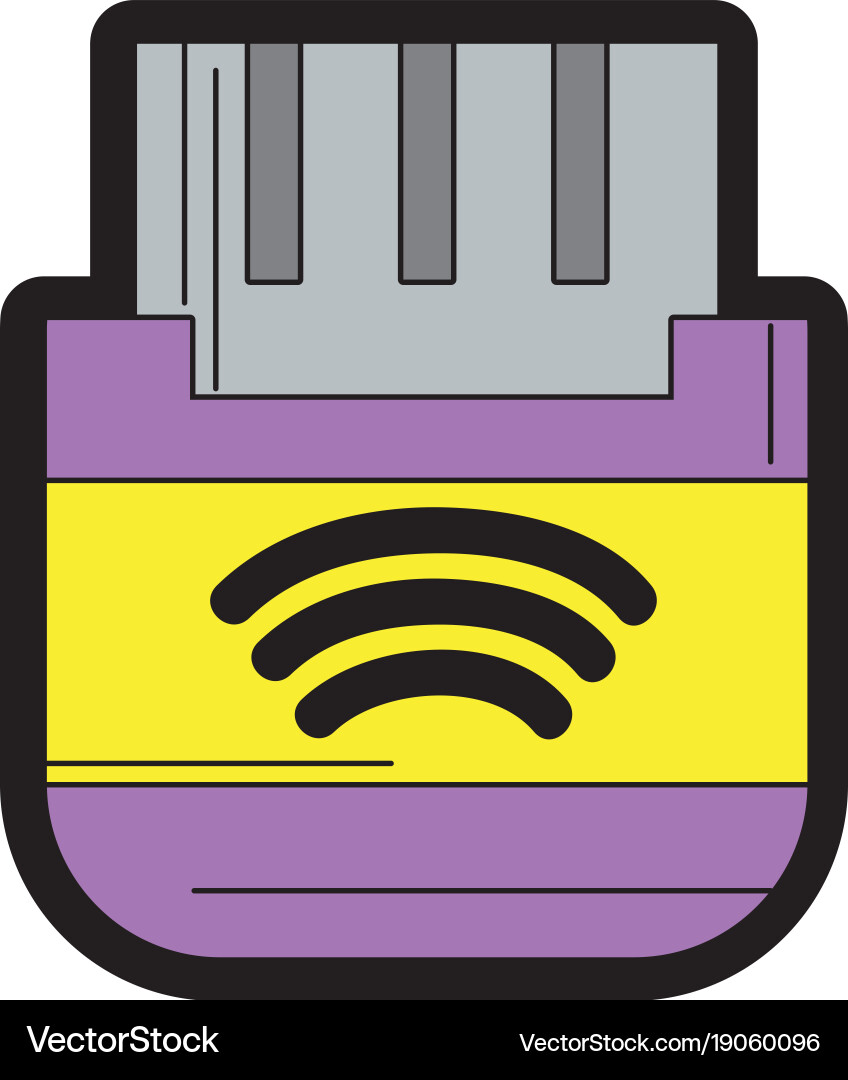 Line color usb memory technology to save data vector image