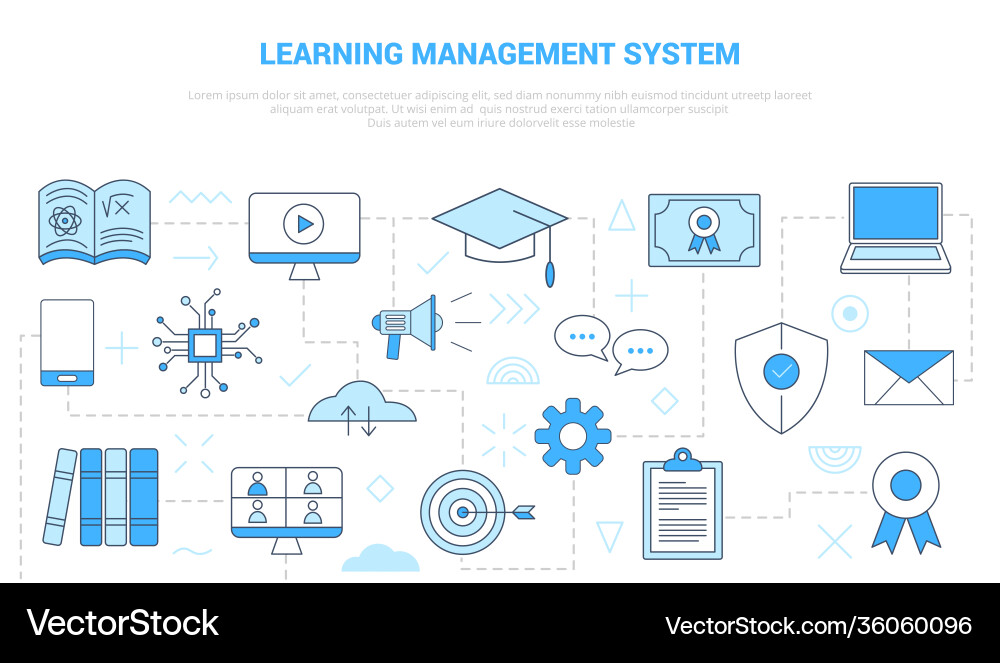 Lms learning management system concept with icon Lms learning management system concept with icon vector image