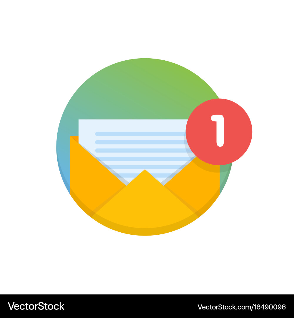 Mail envelope icon with documents email send vector image