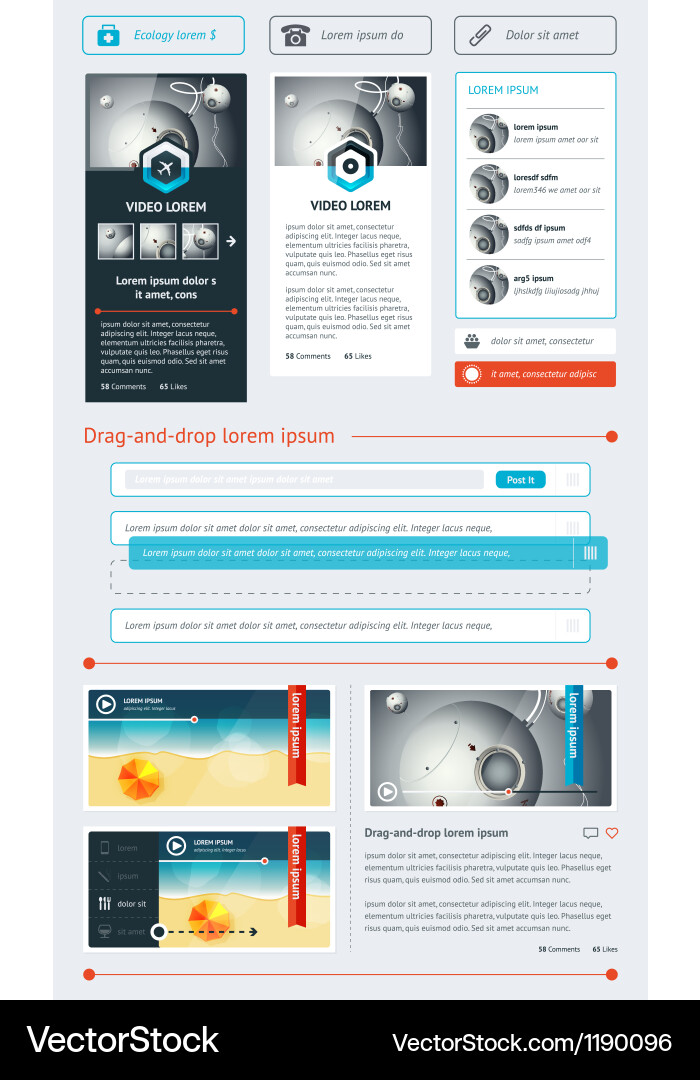 Modern Data Visualization Elements vector image