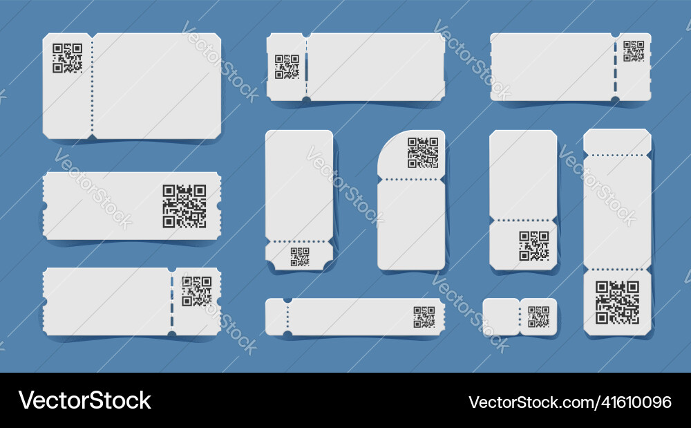 Qr code tickets set Qr code tickets set vector image