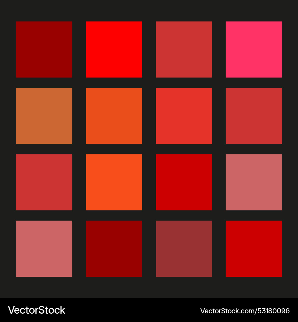 Red Square Color Gradient Palette vector image