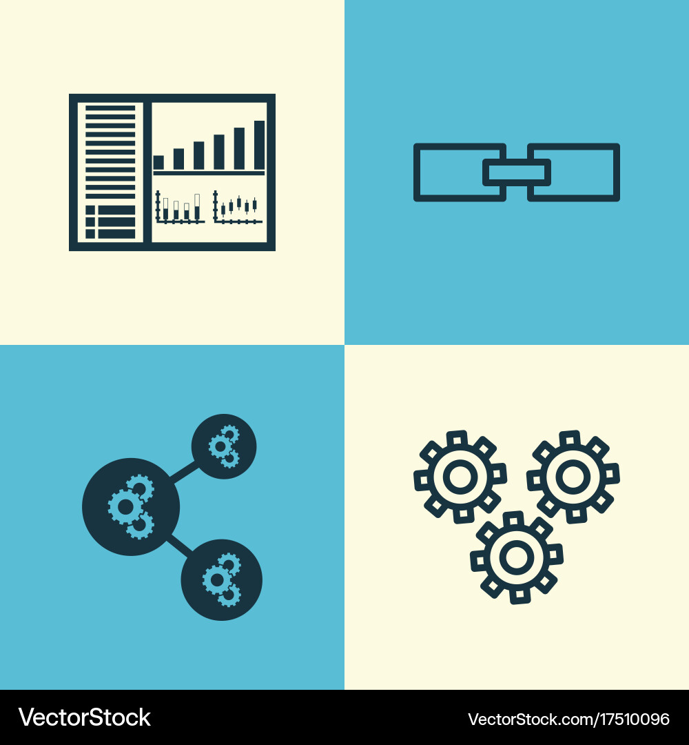 Robotics Icons Set Sammlung von Algorithmus Vektorbild